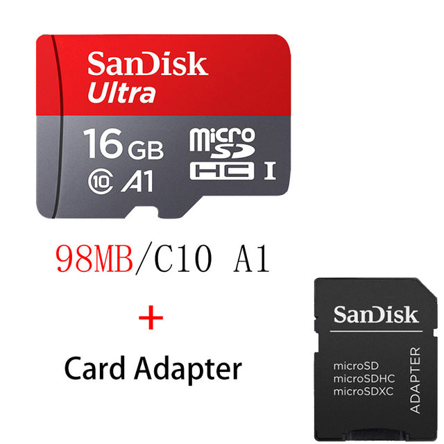 SanDisk 16GB Micro SD SDHC Memory Card With Adaptor